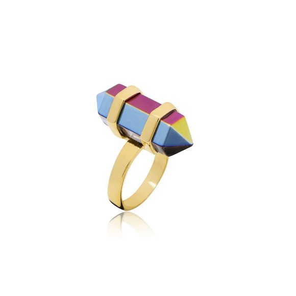 Multicolor natural stone 18k gold plated - Picture 6 of 6